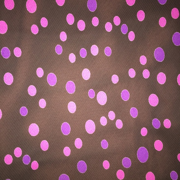 ABS Allen Schwartz Brown Polka Dot V Neck Dress 2 - Picture 3 of 8